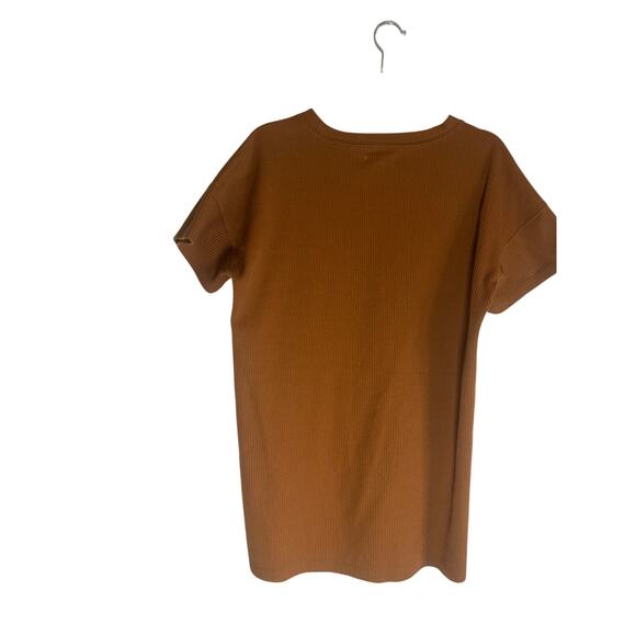 Madewell Women's Ribbed Pocket T-Shirt M Short Sleeve Casual Rust Brown - Picture 14 of 14